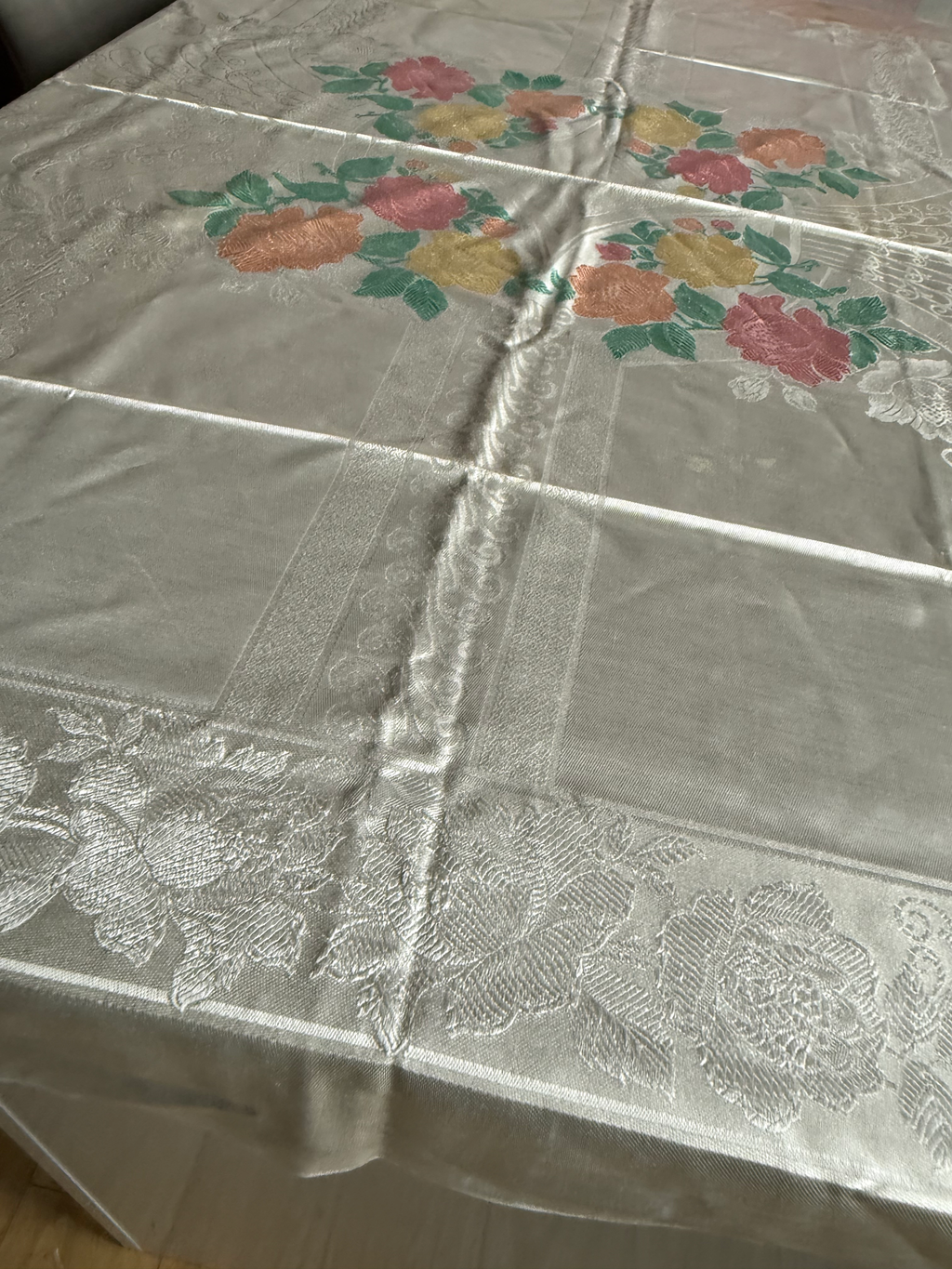 Silk Screen Print Vintage Tablecloth  image 2
