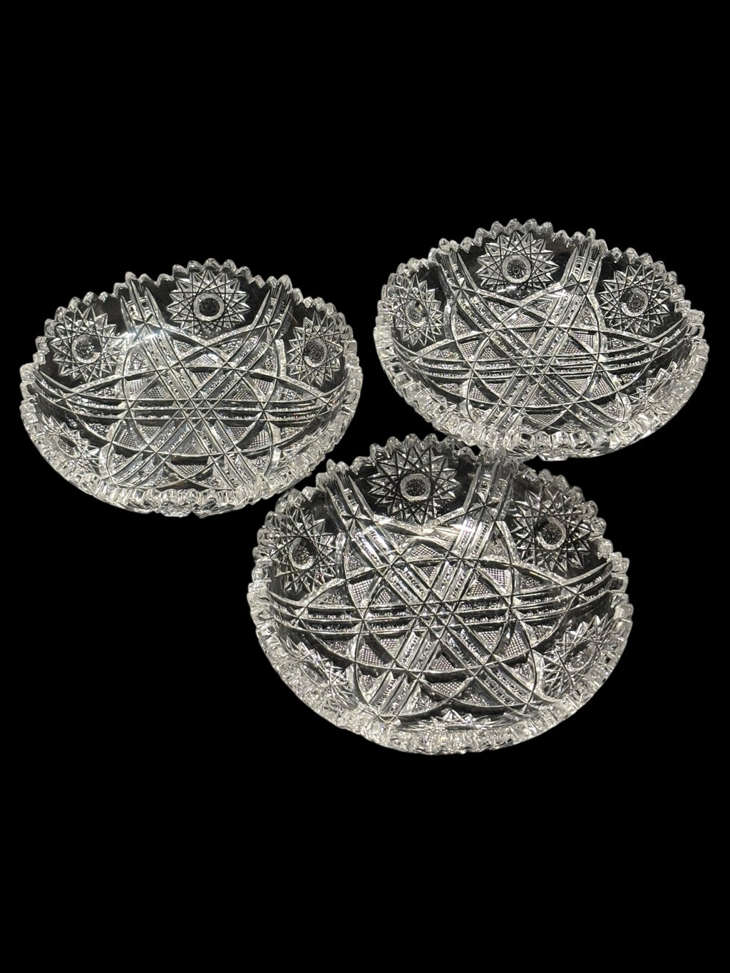 Set Of 6 Hand Cut Crystal Bowls image 4