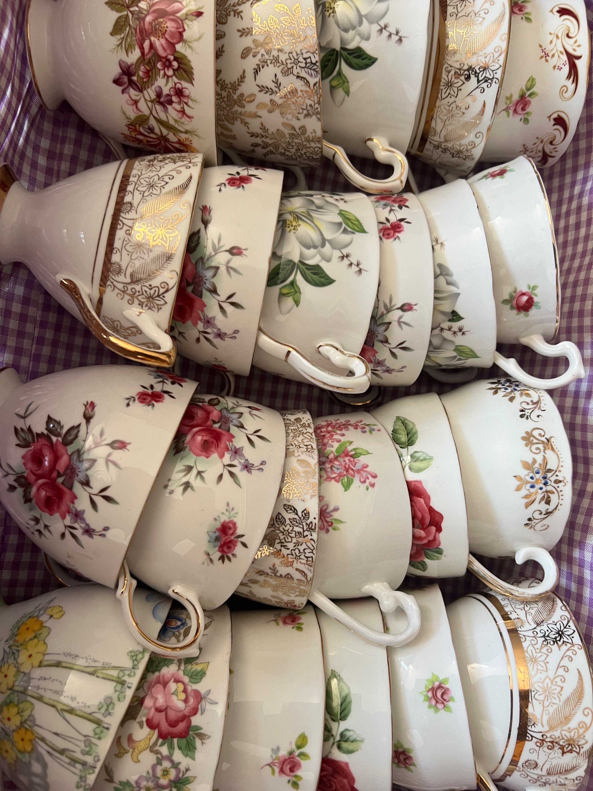 75 Vintage China Teacups. NO SAUCERS image 5
