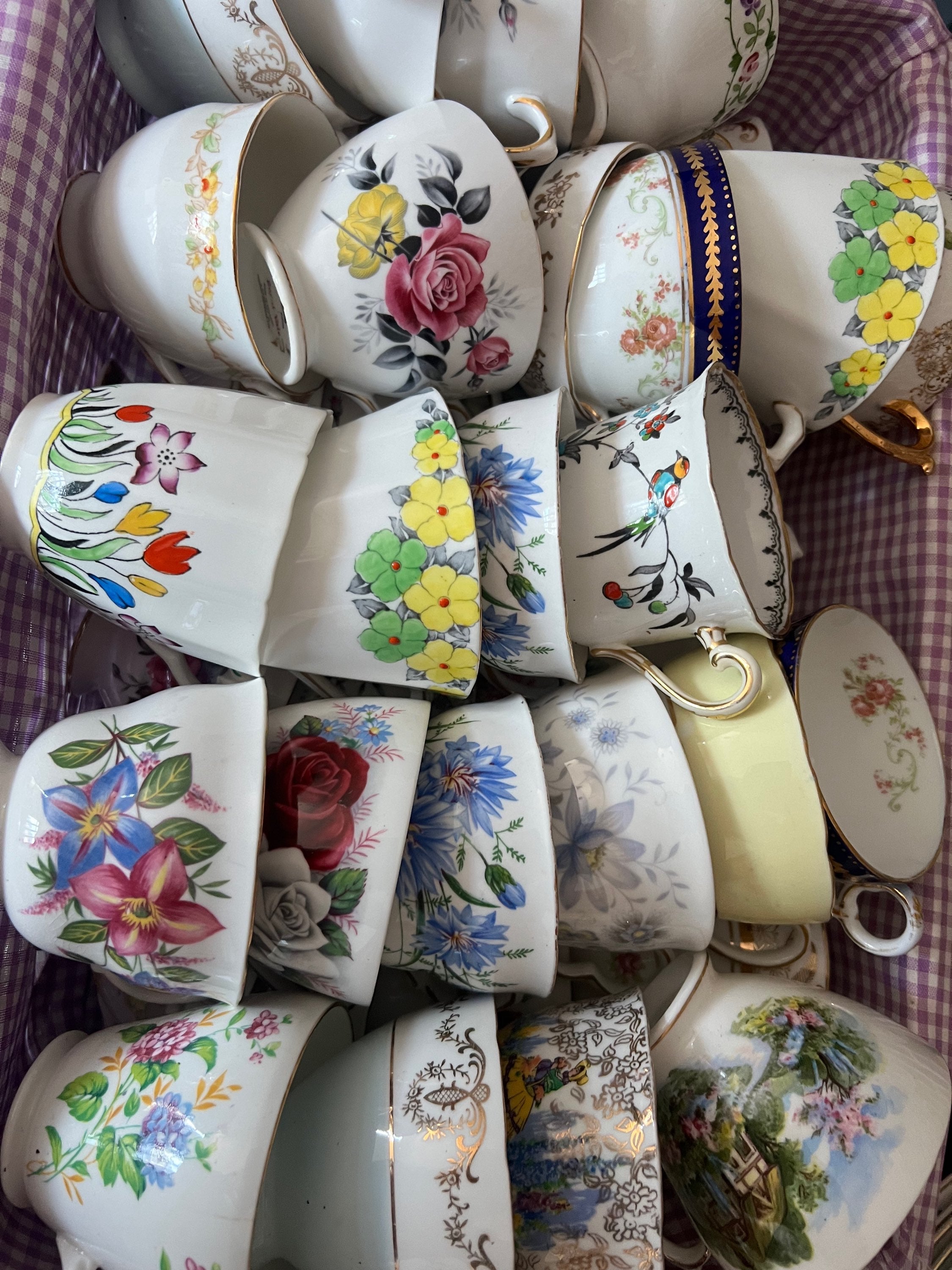 75 Vintage China Teacups. NO SAUCERS image 3