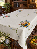 Vintage Tablecloth. Hand Embroidered. Large