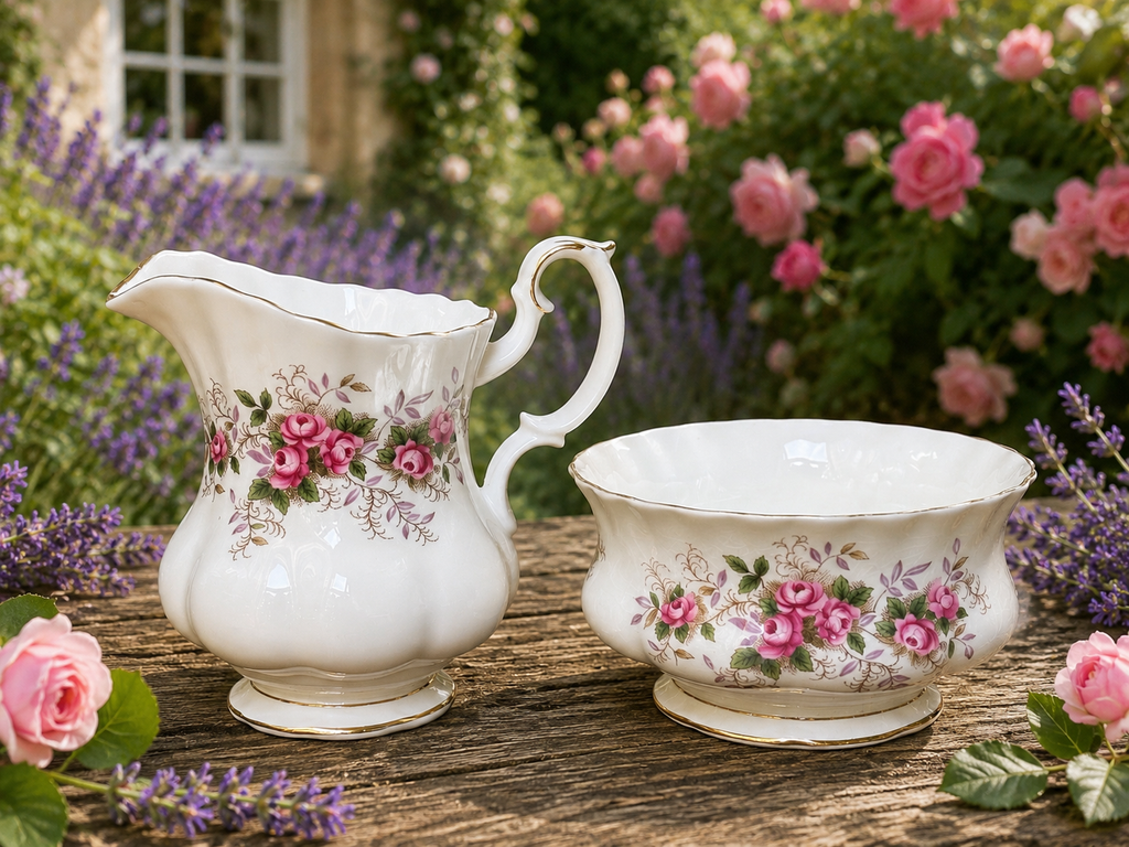 Royal Albert “Lavender Rose” Milk Jug & Sugar Bowl