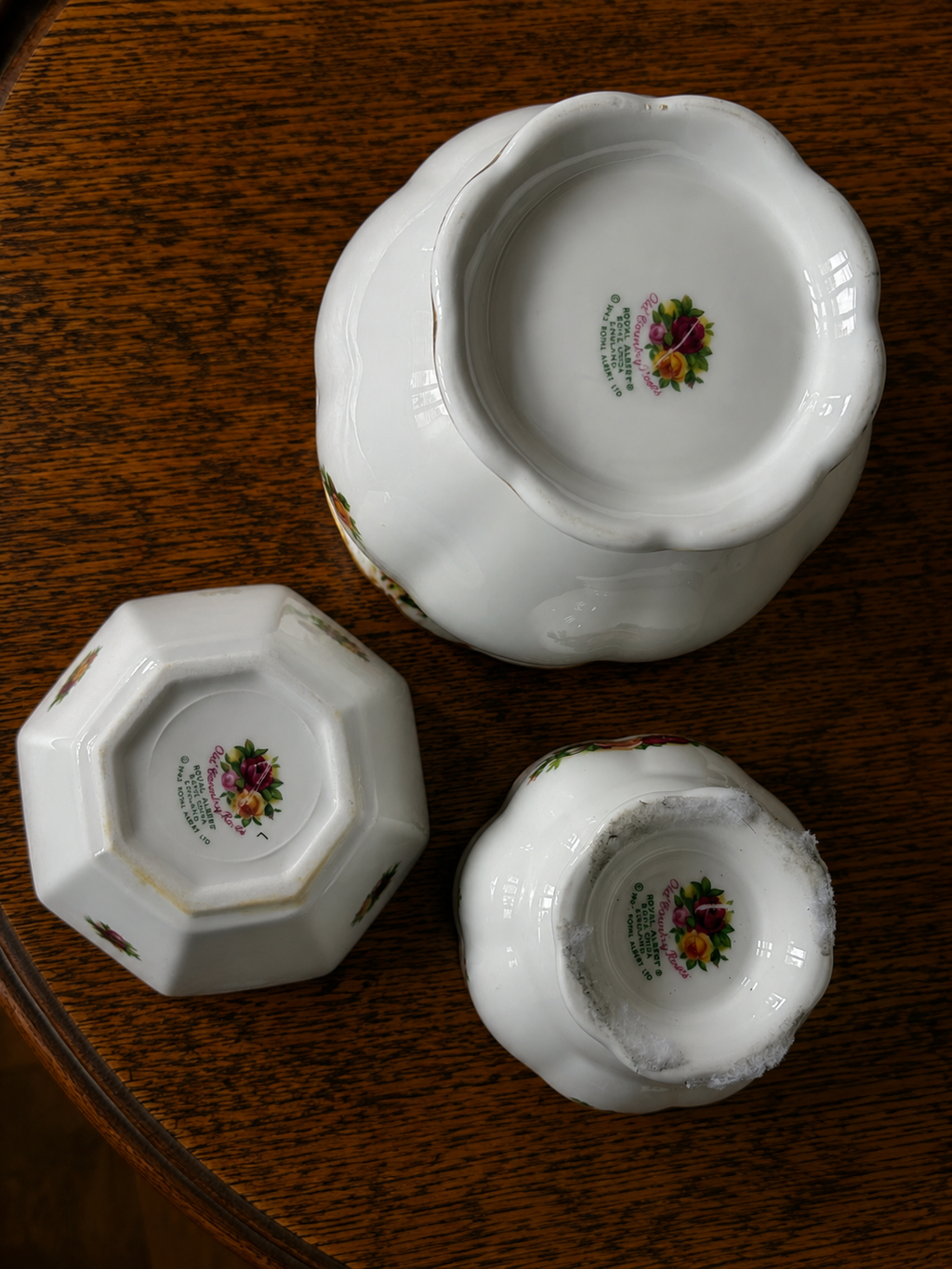 Set of 3 Royal Albert Old Country Roses 2nd Quality Vases