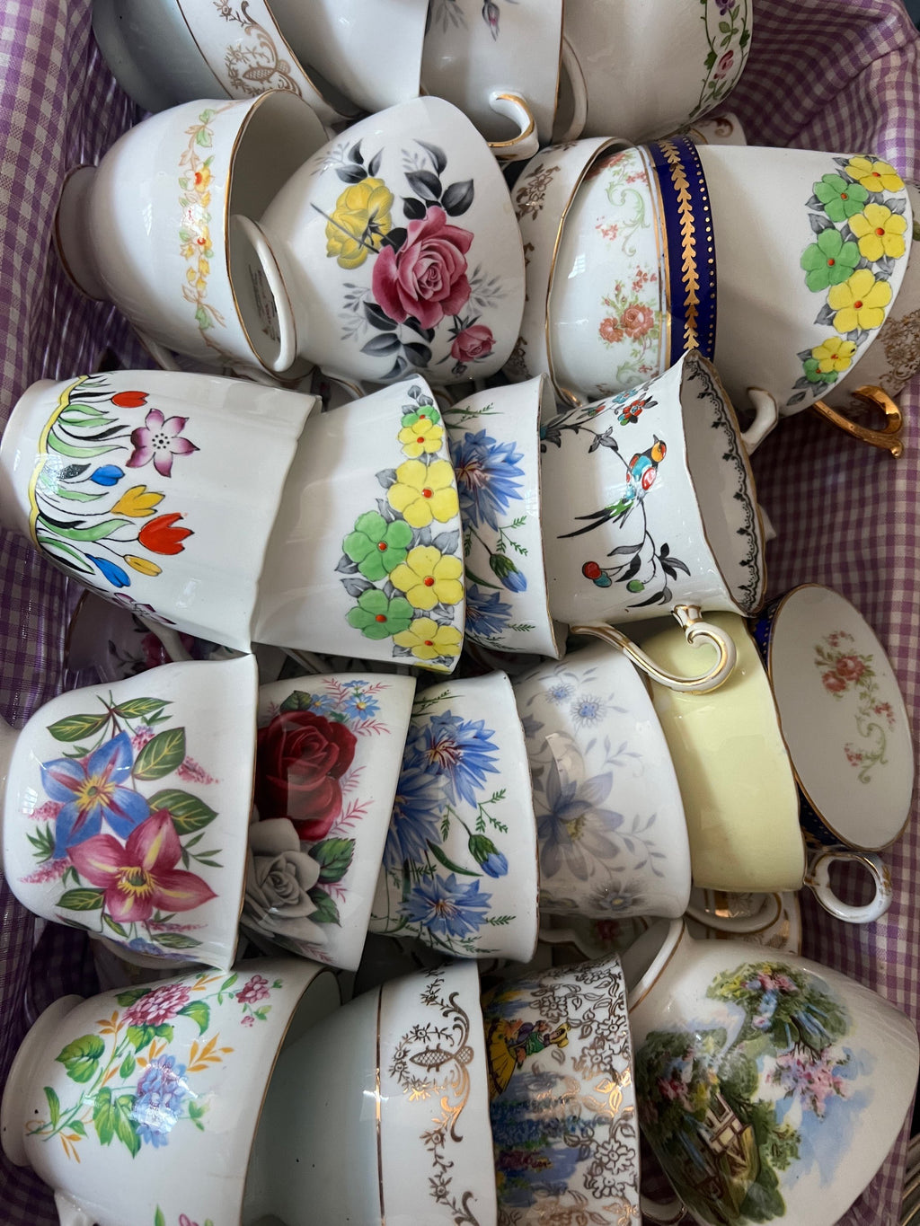 30 Vintage China Teacups. NO SAUCERS image 3