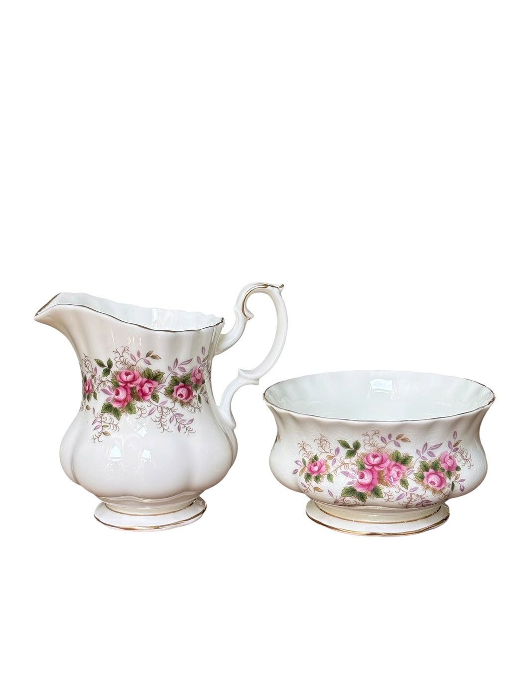 Royal Albert “Lavender Rose” Milk Jug & Sugar Bowl