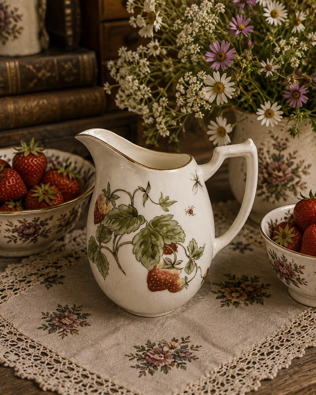 Coalport Strawberry Round Creamer