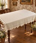 Vintage Cotton Lace Tablecloth