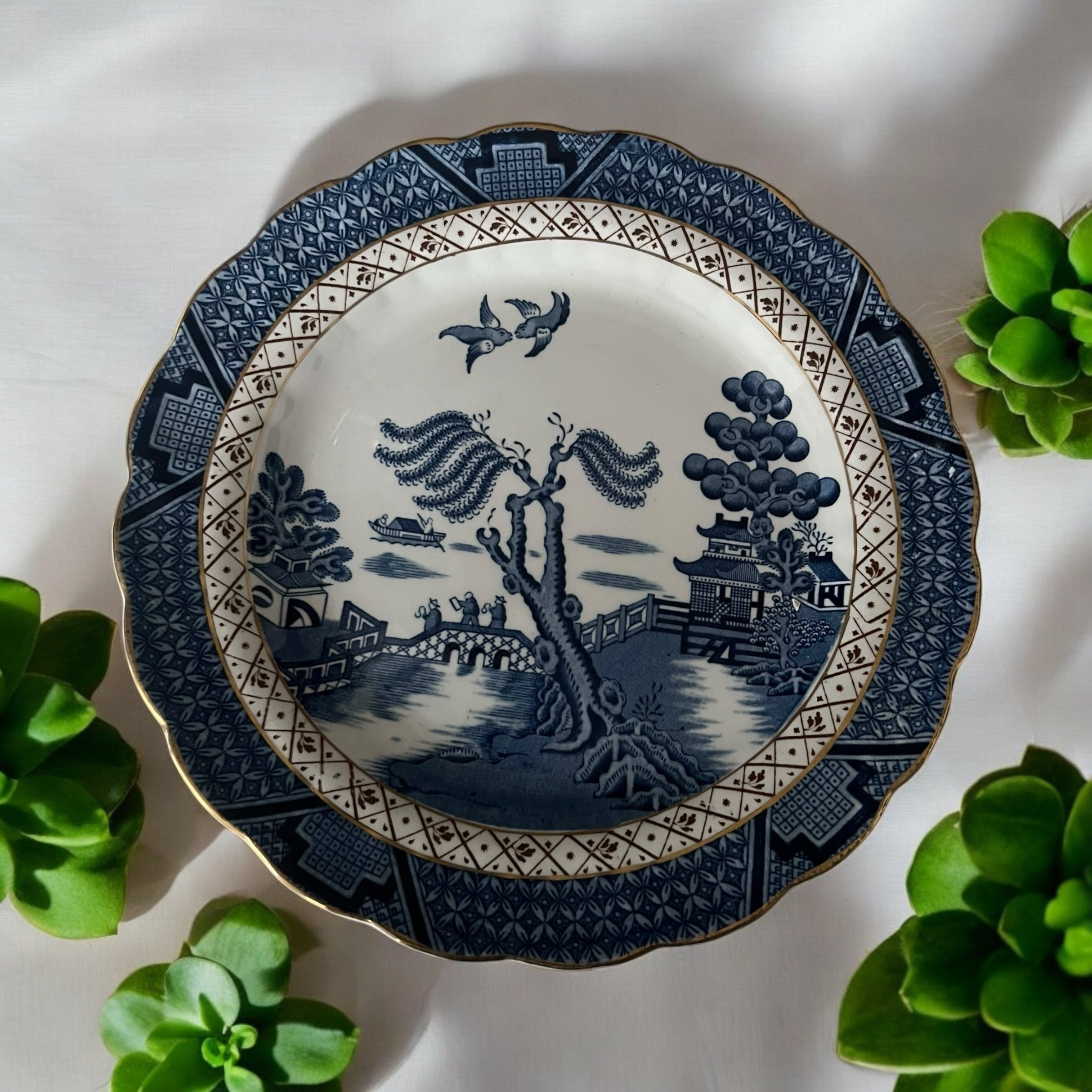Booths Old Willow. Cabinet Plate. Blue & White.  image 0