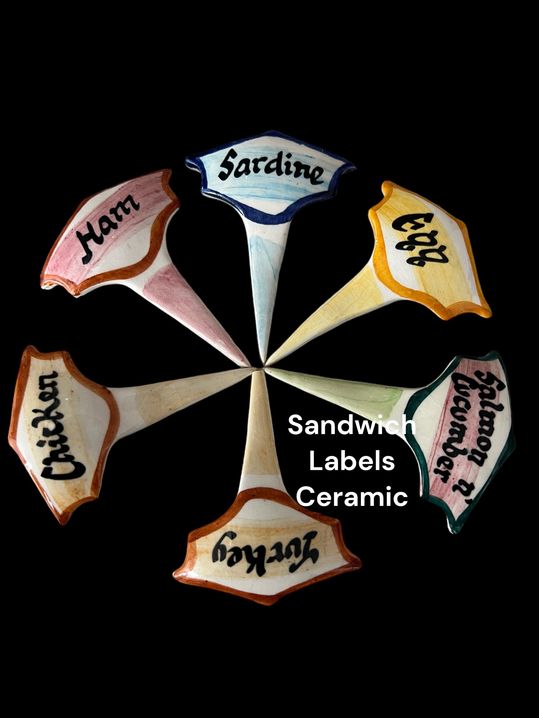 Funky ceramic sandwich labels image 0