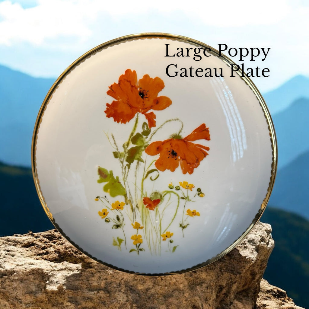 Large Gateau Plate. Poppies image 0