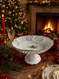 Vintage Eschenbach Porzellan ‘Weihnachtszeit’ Christmas Pedestal Bowl