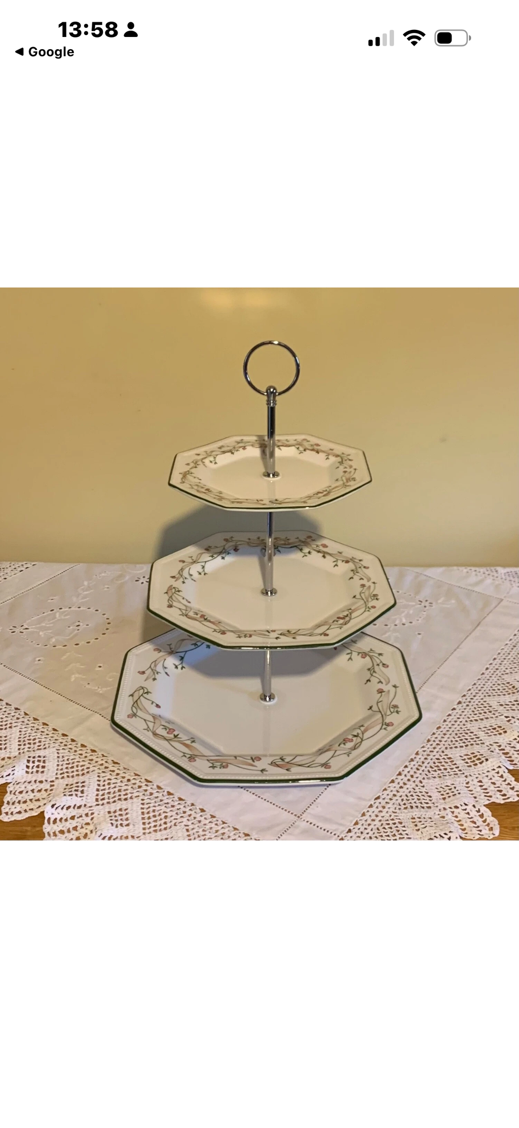 Eternal Beau. Johnson Brothers. 3 tier cake stand