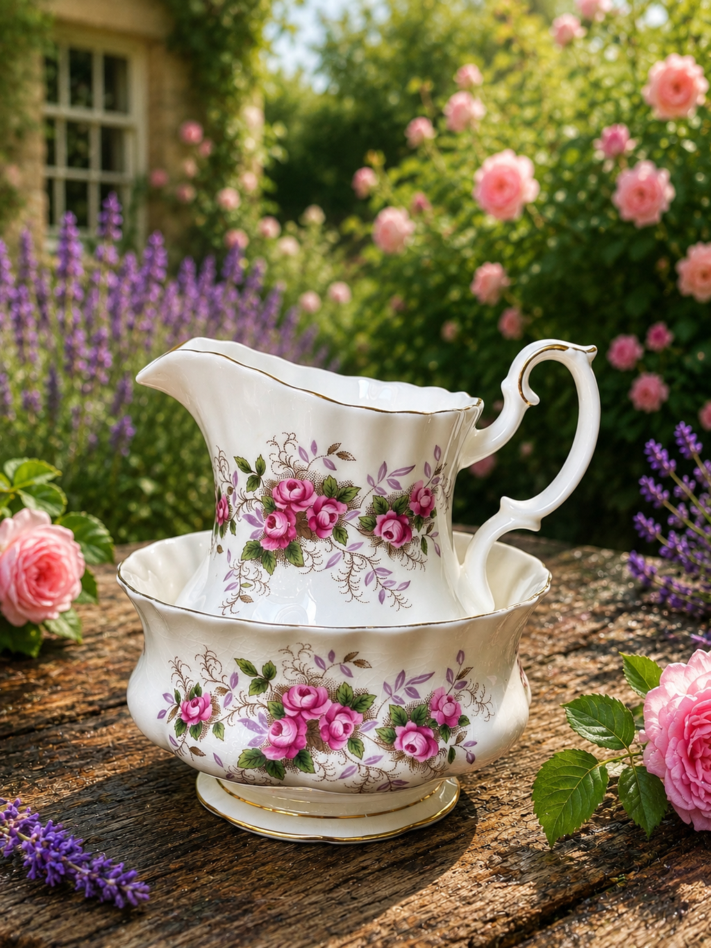 Royal Albert “Lavender Rose” Milk Jug & Sugar Bowl