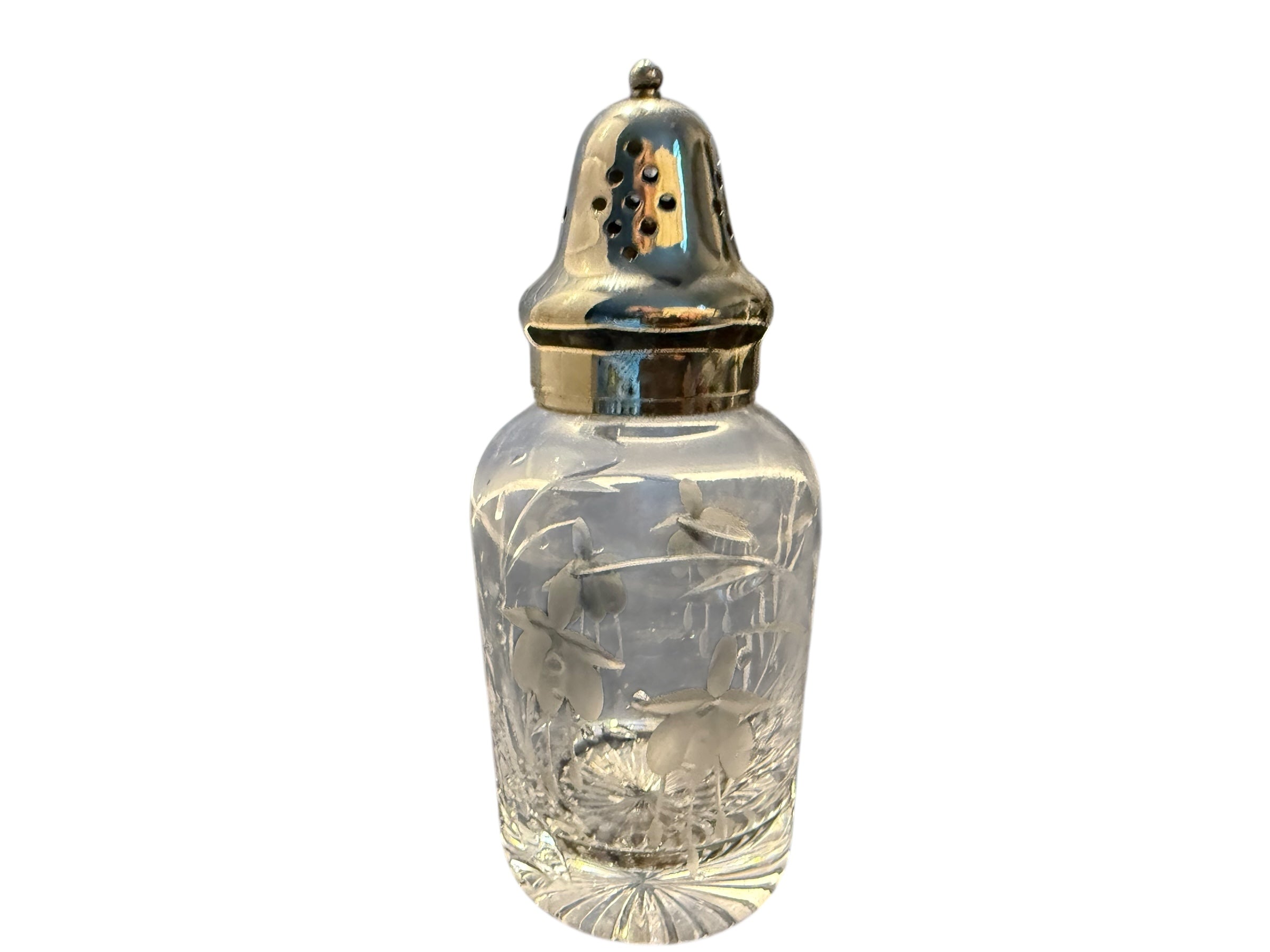 Vintage Sugar Shaker. Etched Glass image 5