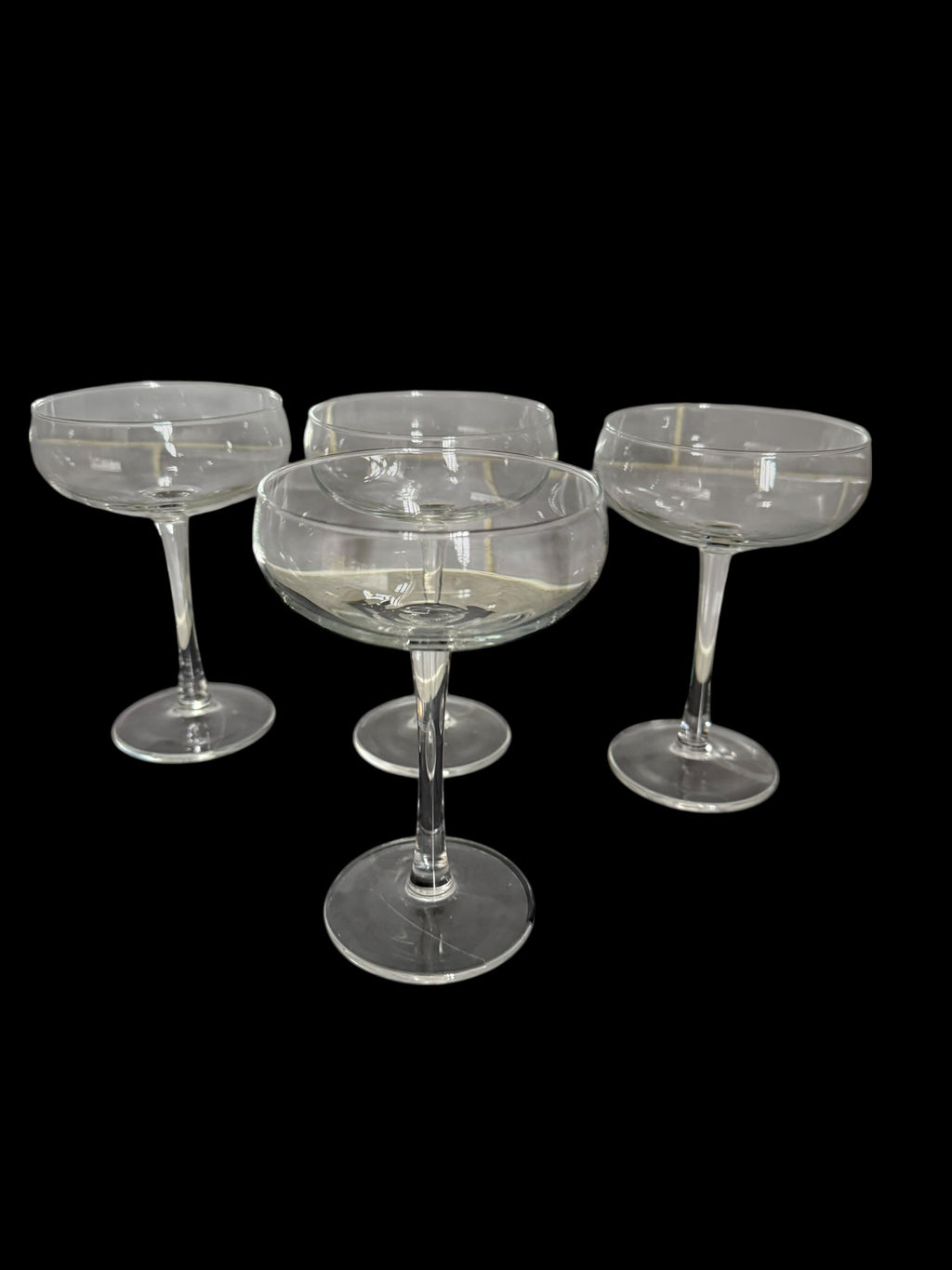 4 Tall Champagne Coupes.  image 1