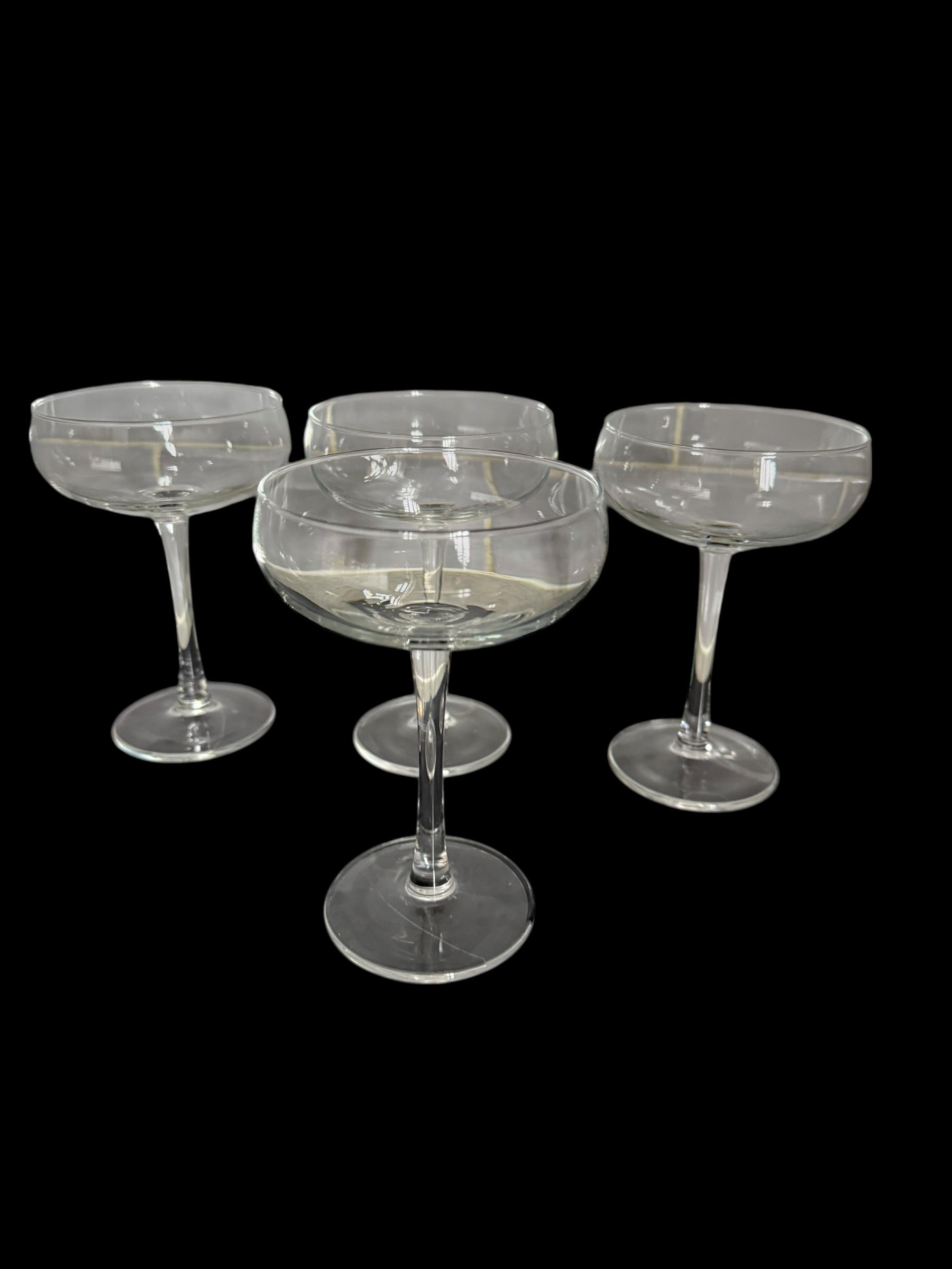 4 Tall Champagne Coupes.  image 1