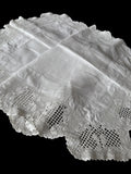 Deep lace edge vintage Cotton Tablecloth.  image 0