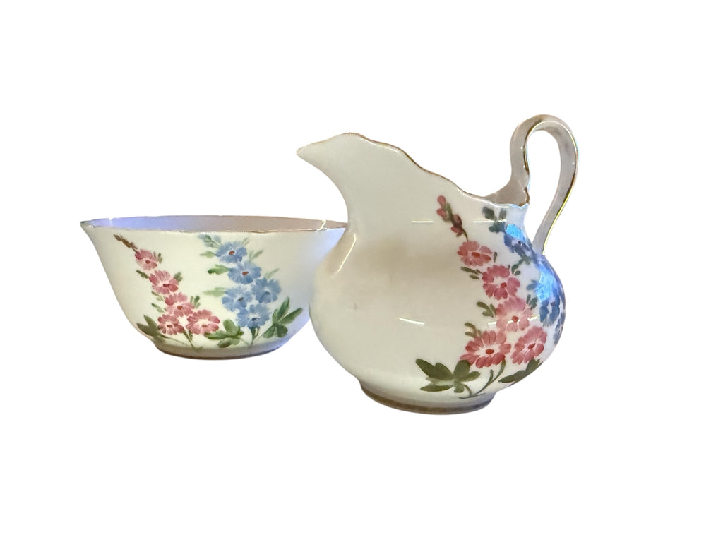 Tuscan English China milk & sugar. Handpainted.  image 9