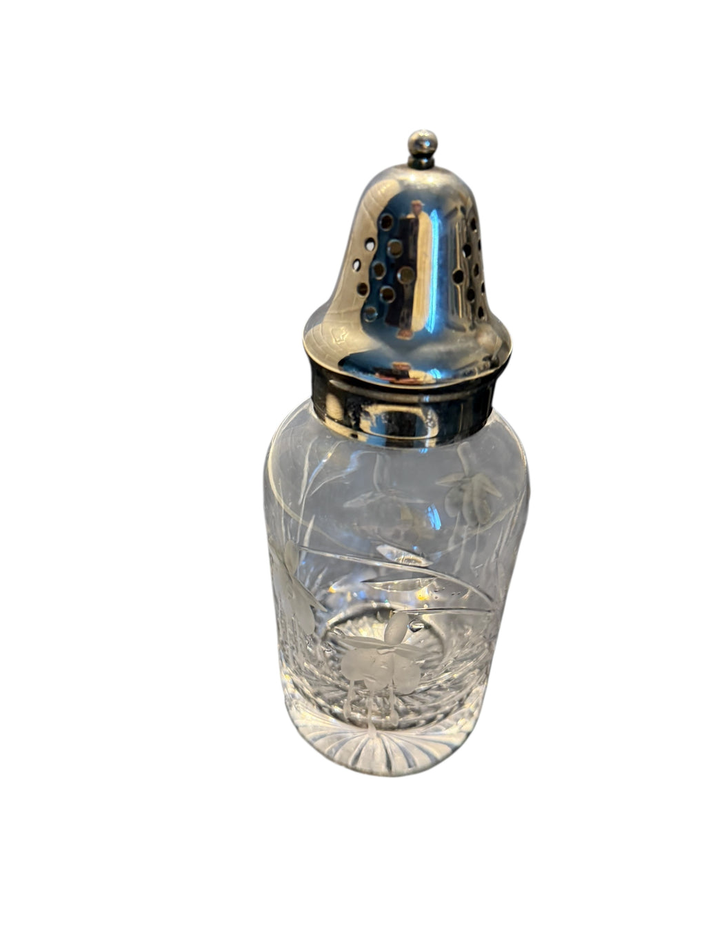 Vintage Sugar Shaker. Etched Glass image 4