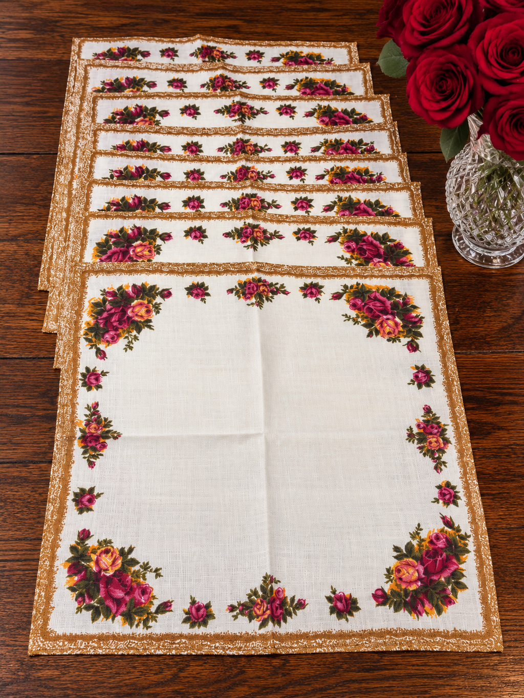 Royal Albert Old Country Roses Vintage Napkins – Set of 8