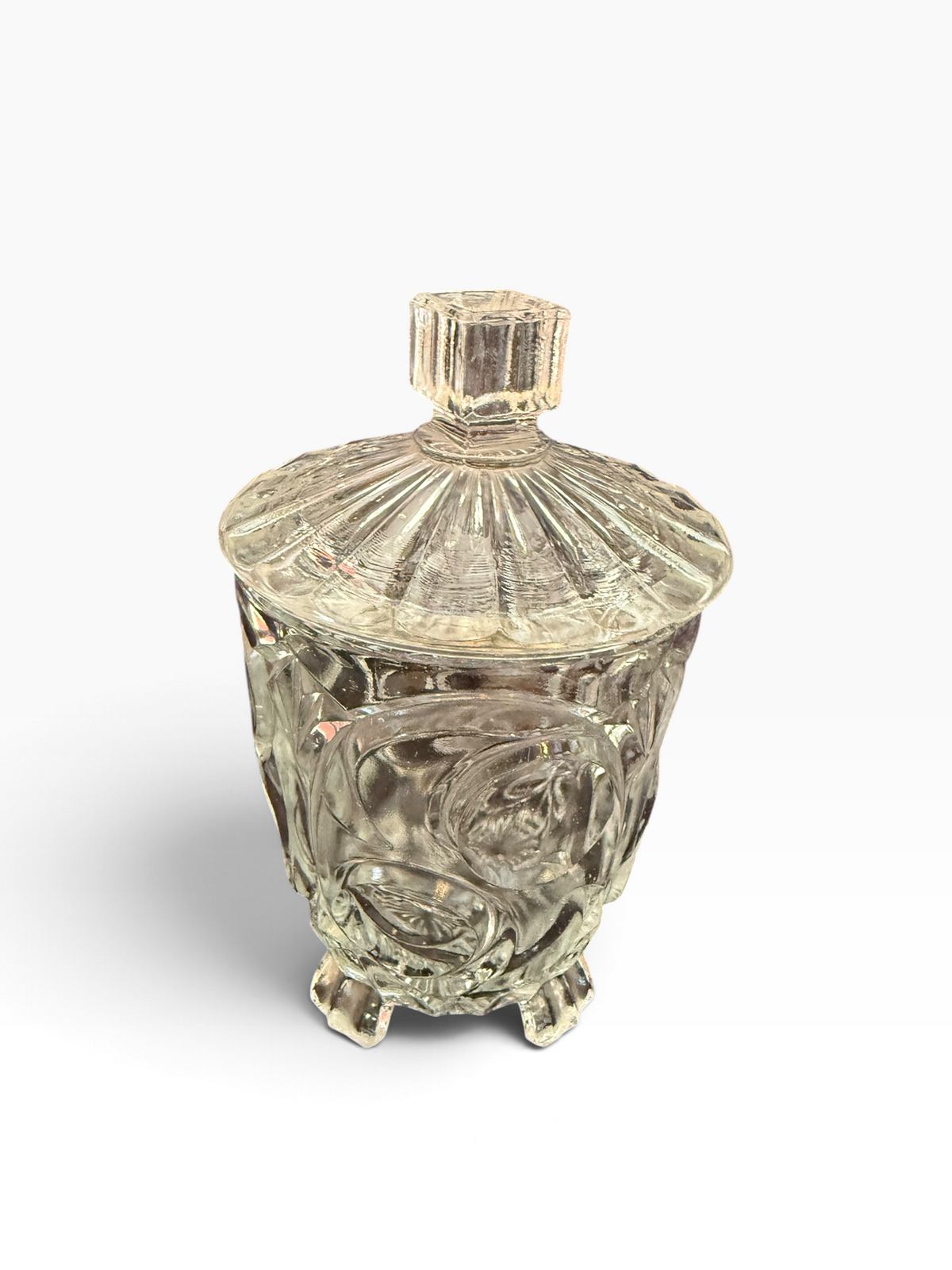 Large vintage glass sweet jar