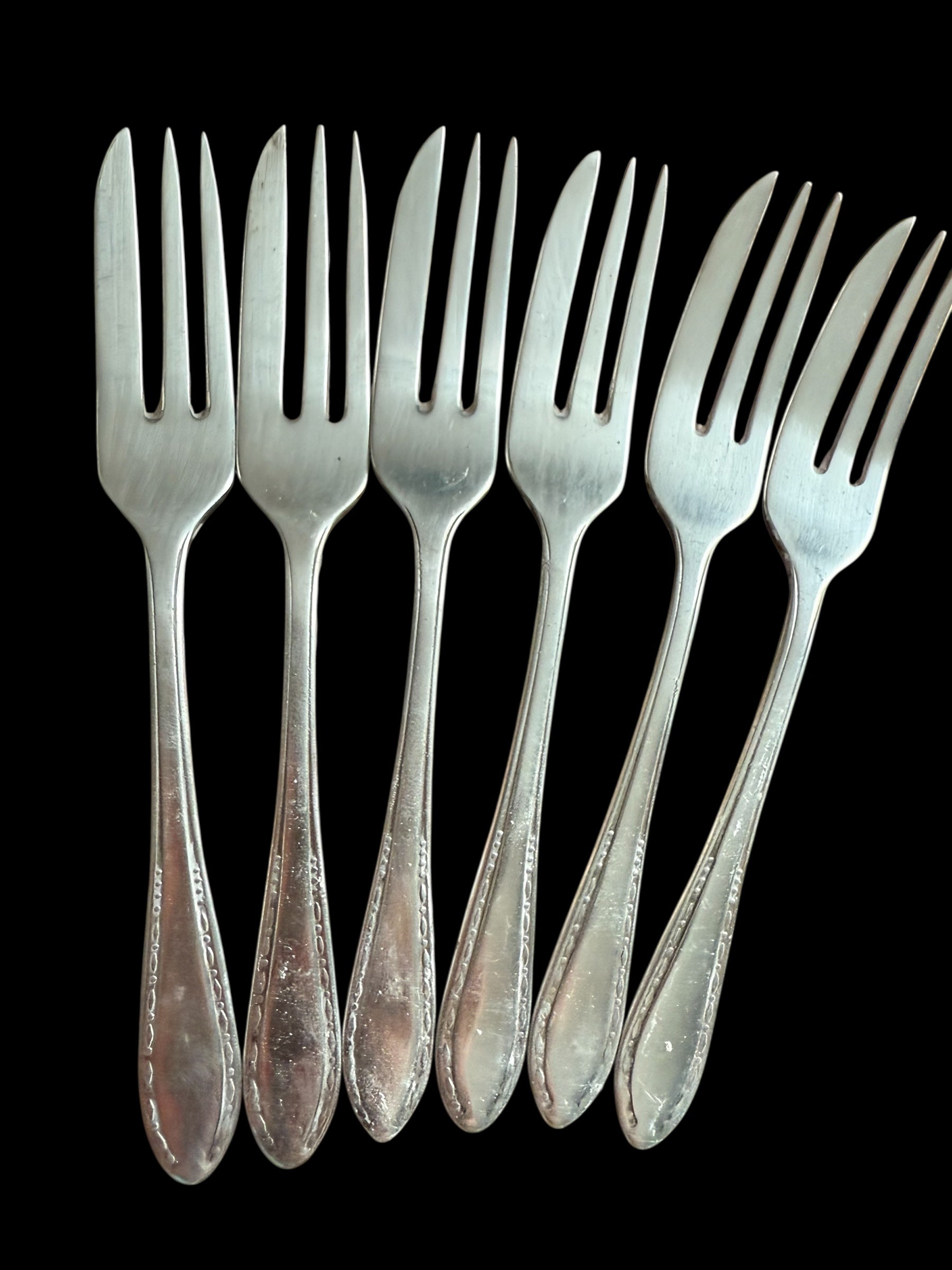 Set 6 Vintage Pastry/Cake Forks image 3