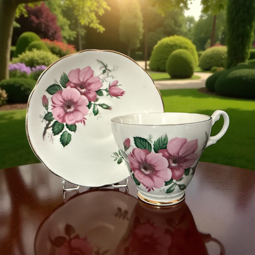 Pink Rose Vintage China Duo.  image 0