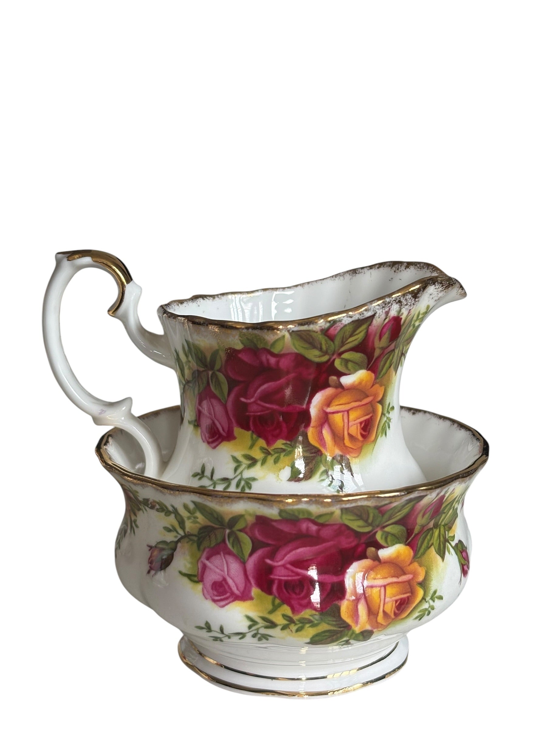 First Quality Royal Albert Old Country Roses Coffee Creamer & Sugar Bowl Set