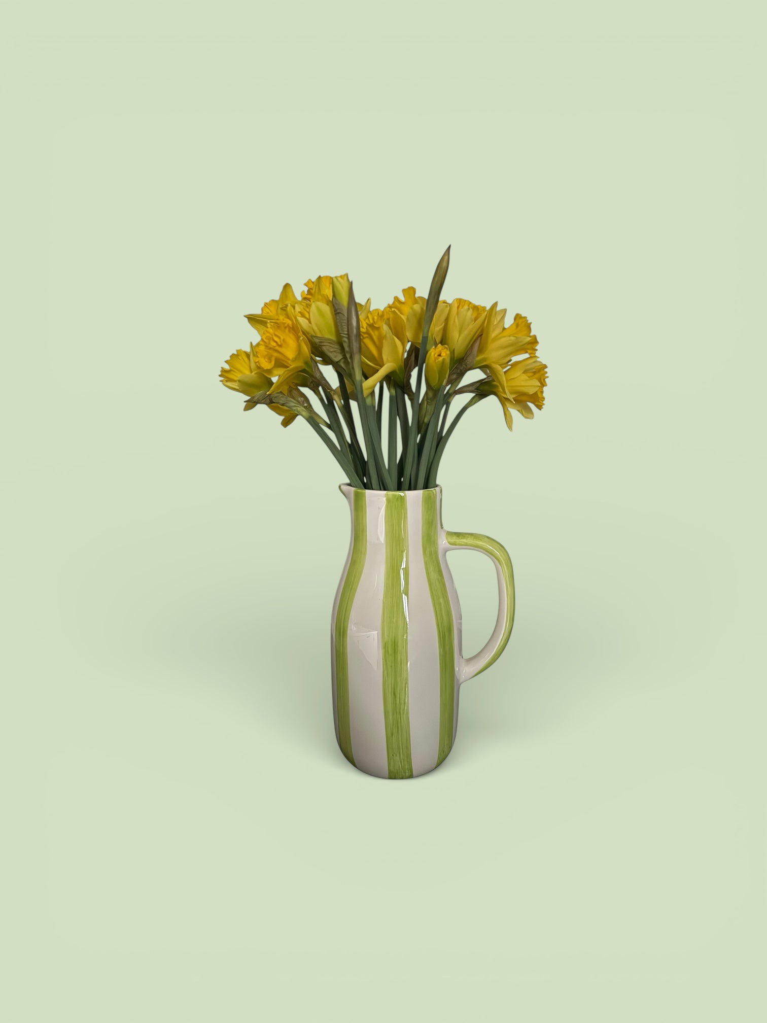Brand New. Tall Green Stripe Vase.  image 0