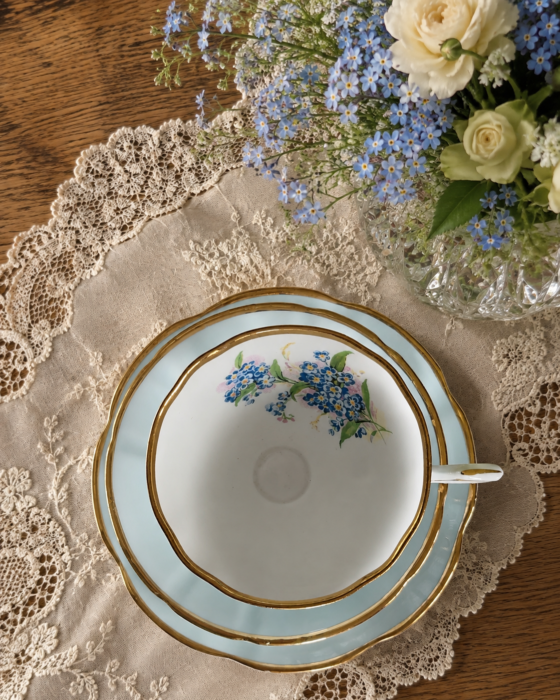 Clare Pastel Blue ‘Forget Me Not’ Flower Trio