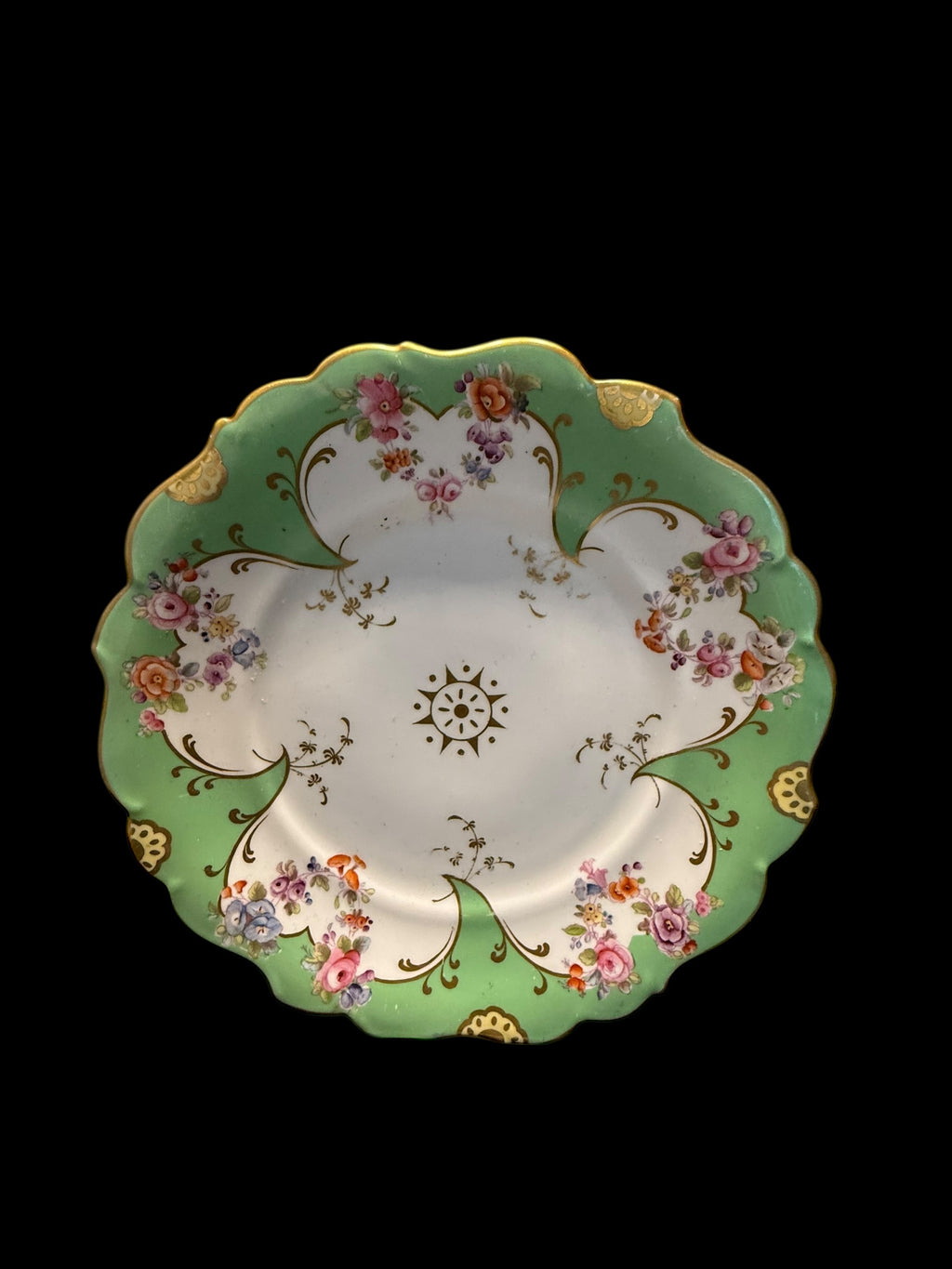 Antique Rockingham. GREEN. Plate.  image 5