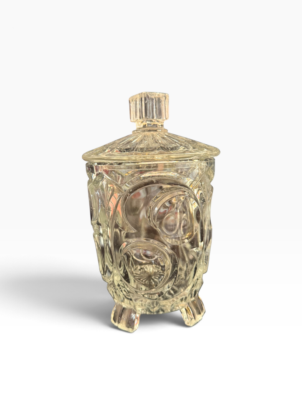 Large vintage glass sweet jar