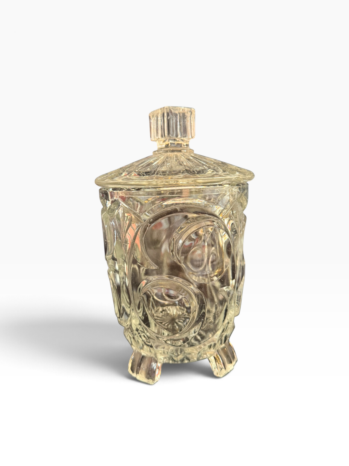 Large vintage glass sweet jar