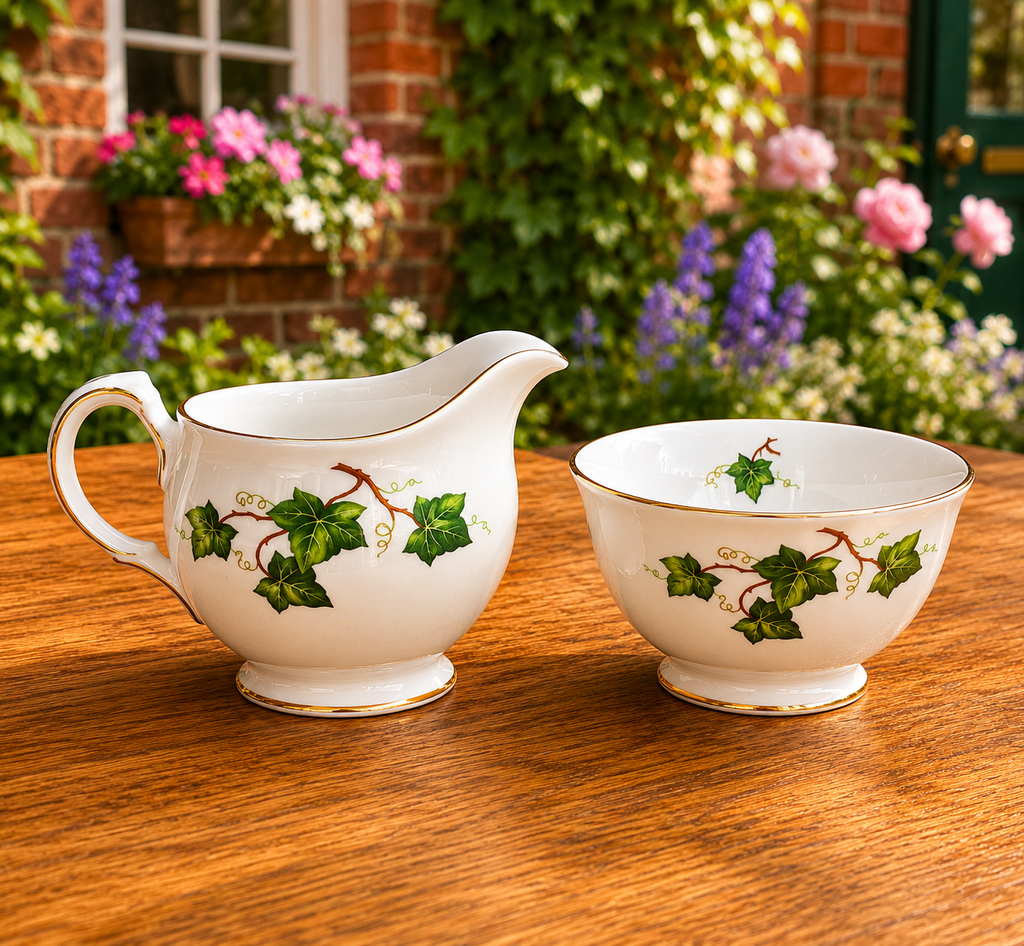 Colclough Ivy Leaf Medium Milk Jug & Sugar Bowl