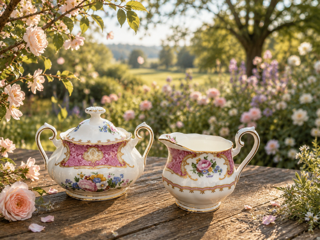 Royal Albert “Lady Carlyle” Milk Jug & Lidded Sugar Bowl