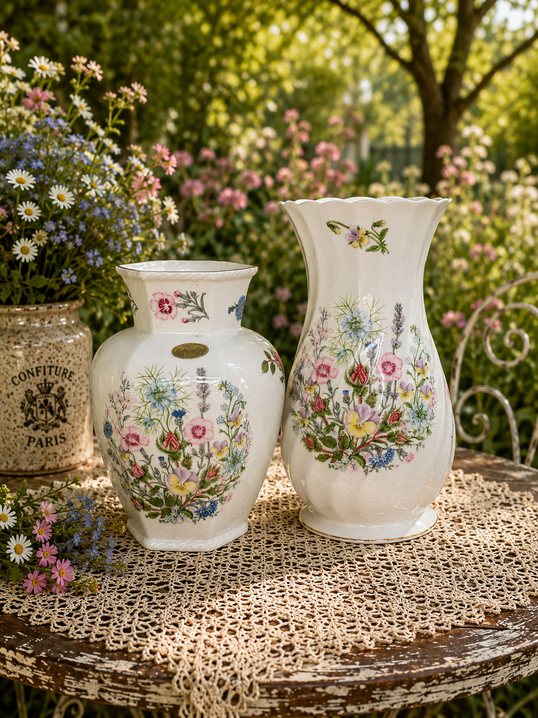 Aynsley “Wild Tudor” Set of 2 Vases