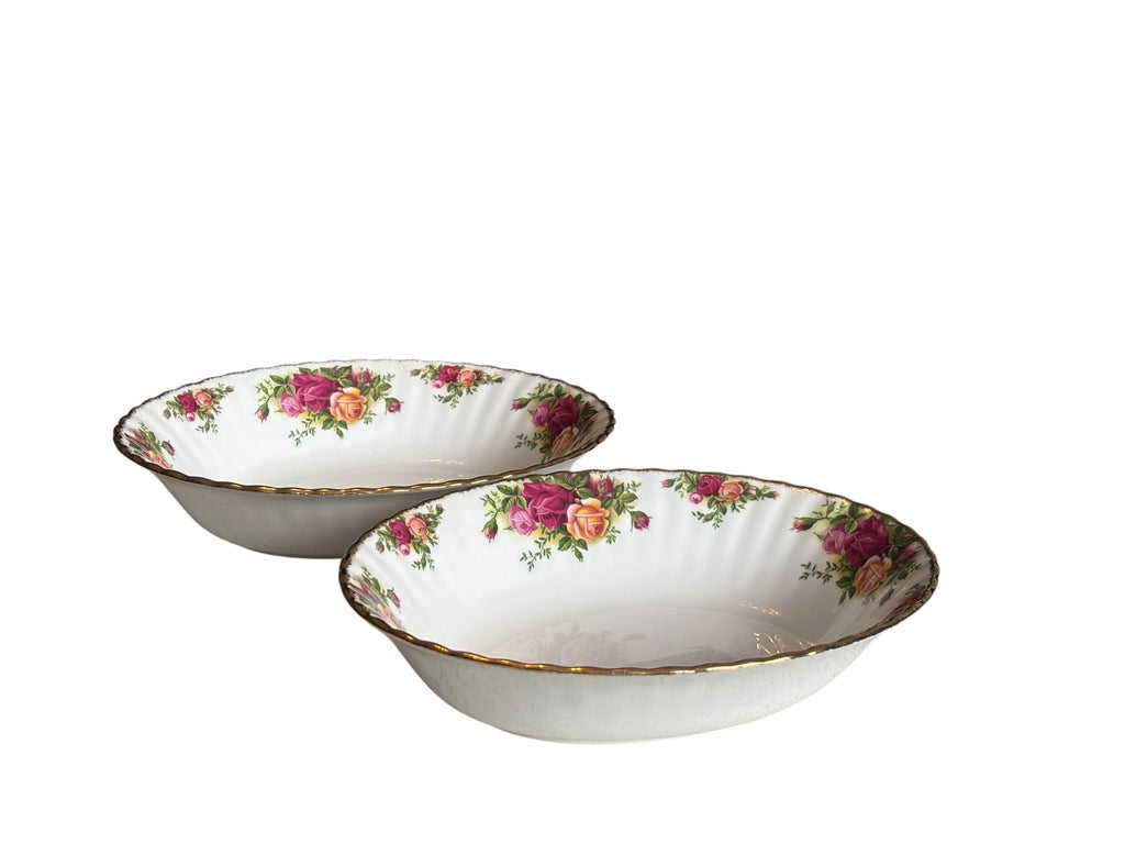 Set of 2 Royal Albert Old Country Roses Oval Serving Bowls