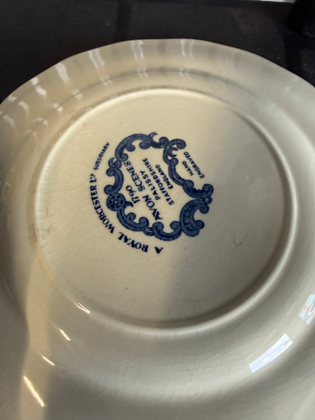 Royal Worcester . Set 8 Salad Plates. Blue & White Ceramics.  image 1