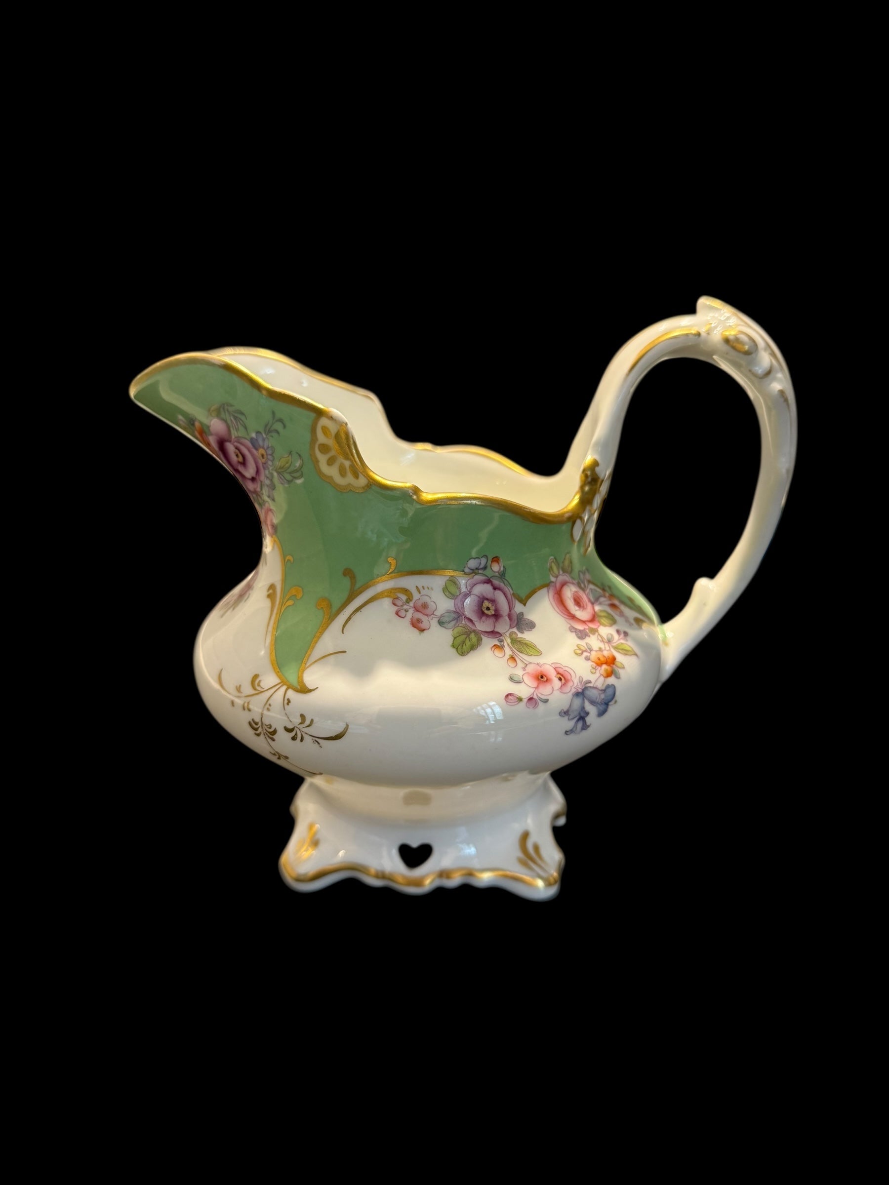 Imperfect - Antique Rockingham. GREEN. Creamer Jug image 2