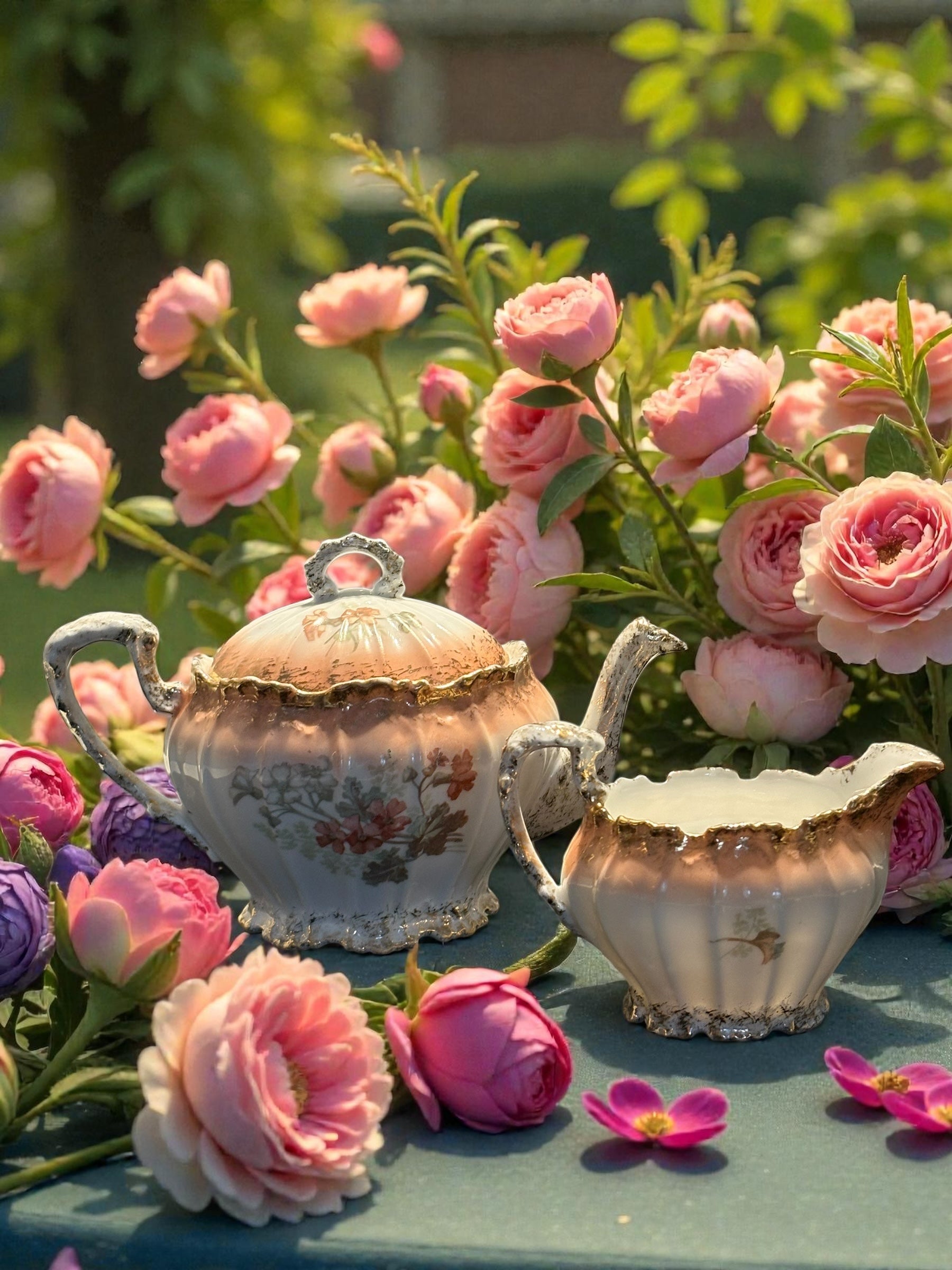 Limoges Victorian Teapot & Milk Jug image 0