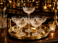 Vintage Crystal Champagne Coupe Glasses – Set of 6