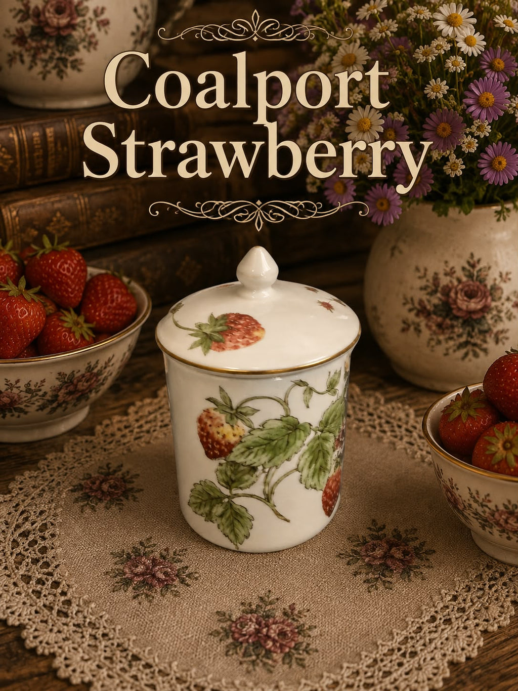 Coalport Strawberry Jam Pot
