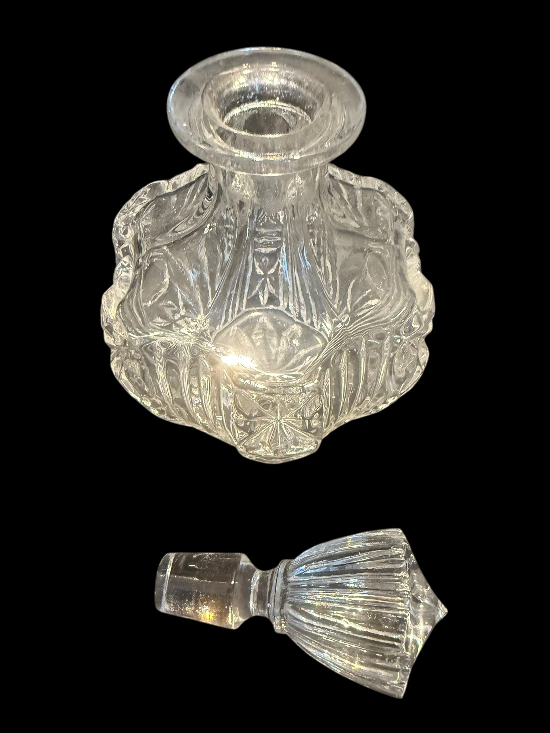 Large Crystal Glass Scent Bottle.  image 2