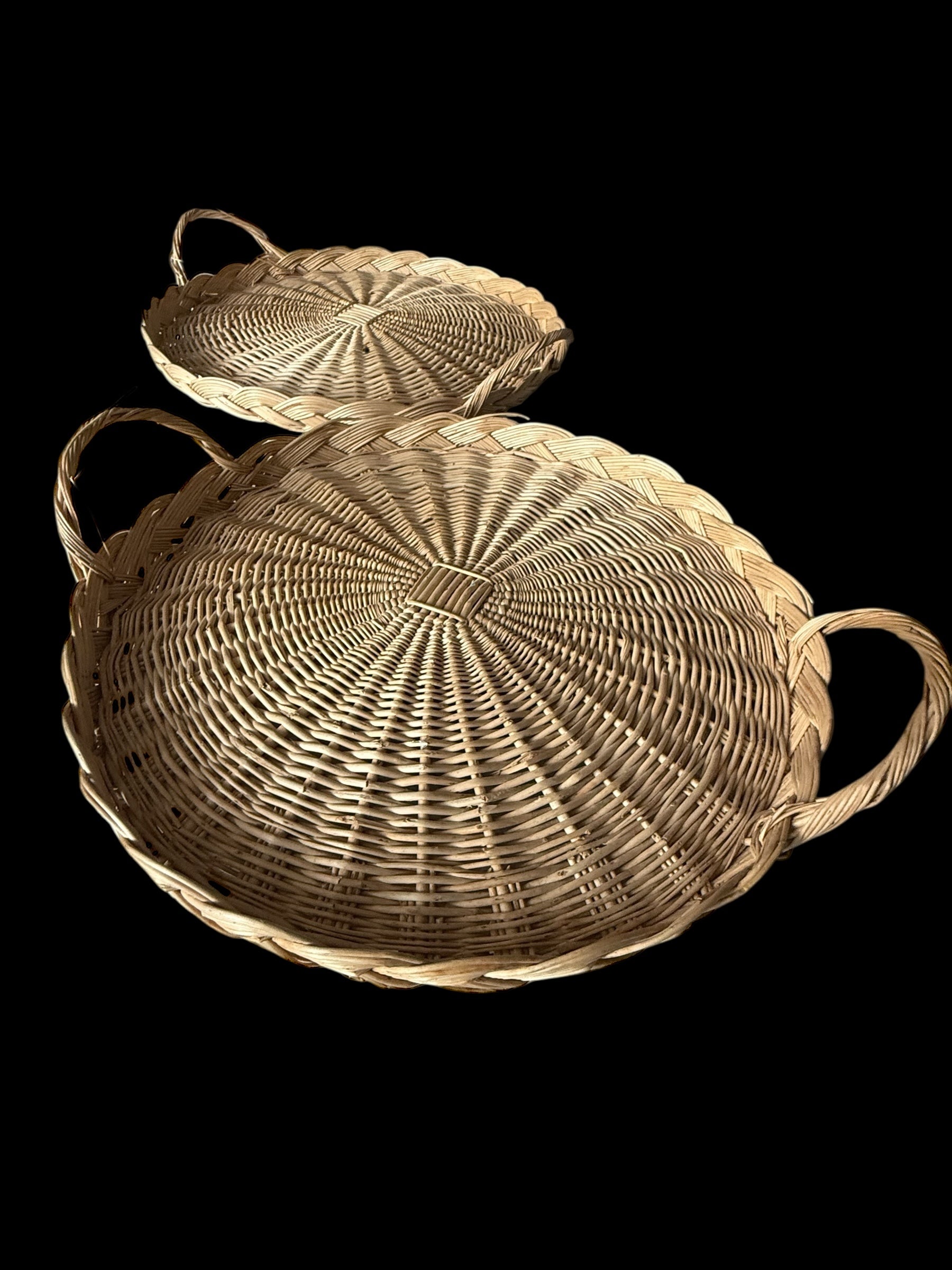 2 Large Wicker Serving Trays image 2