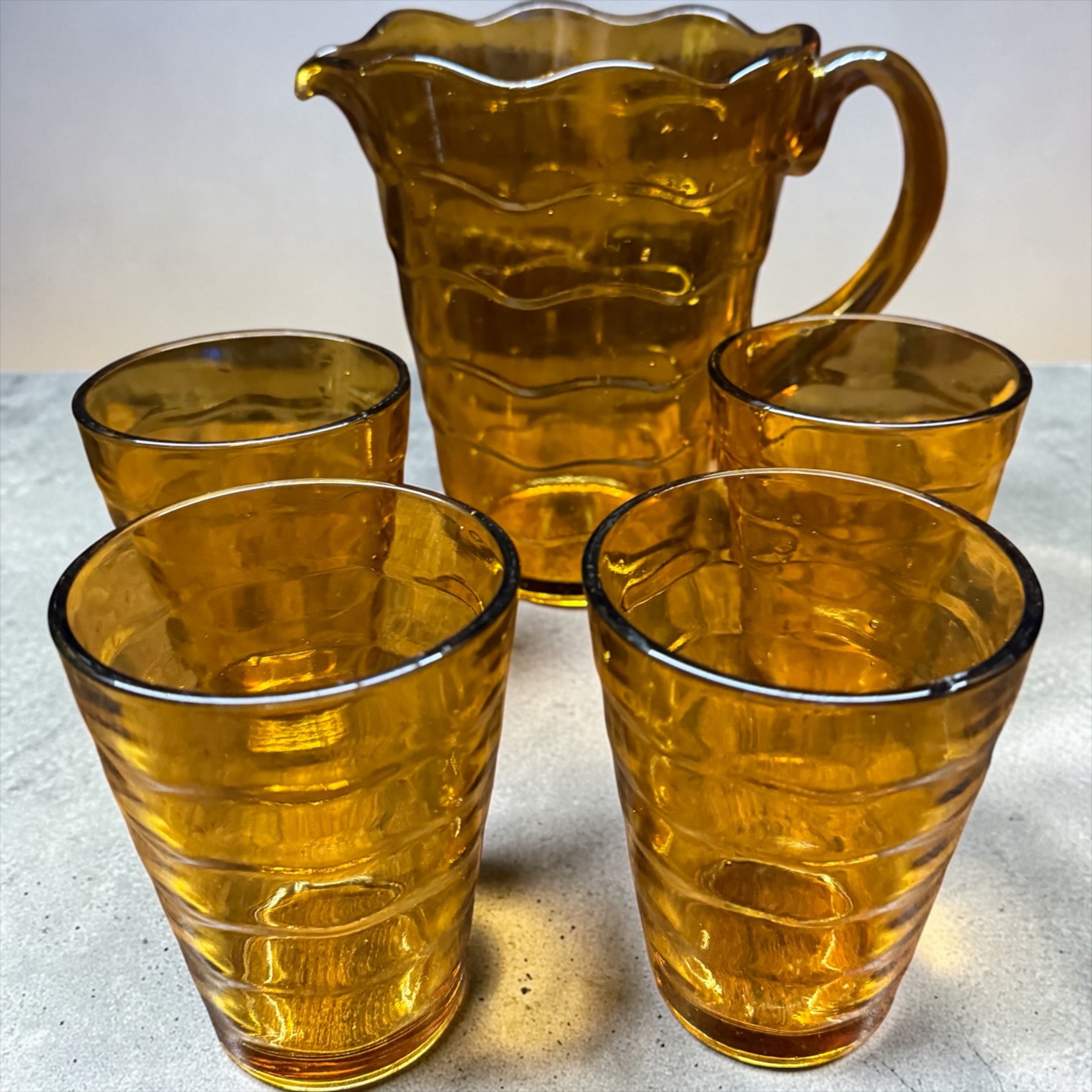 Retro Amber Glass Lemonade Set image 1