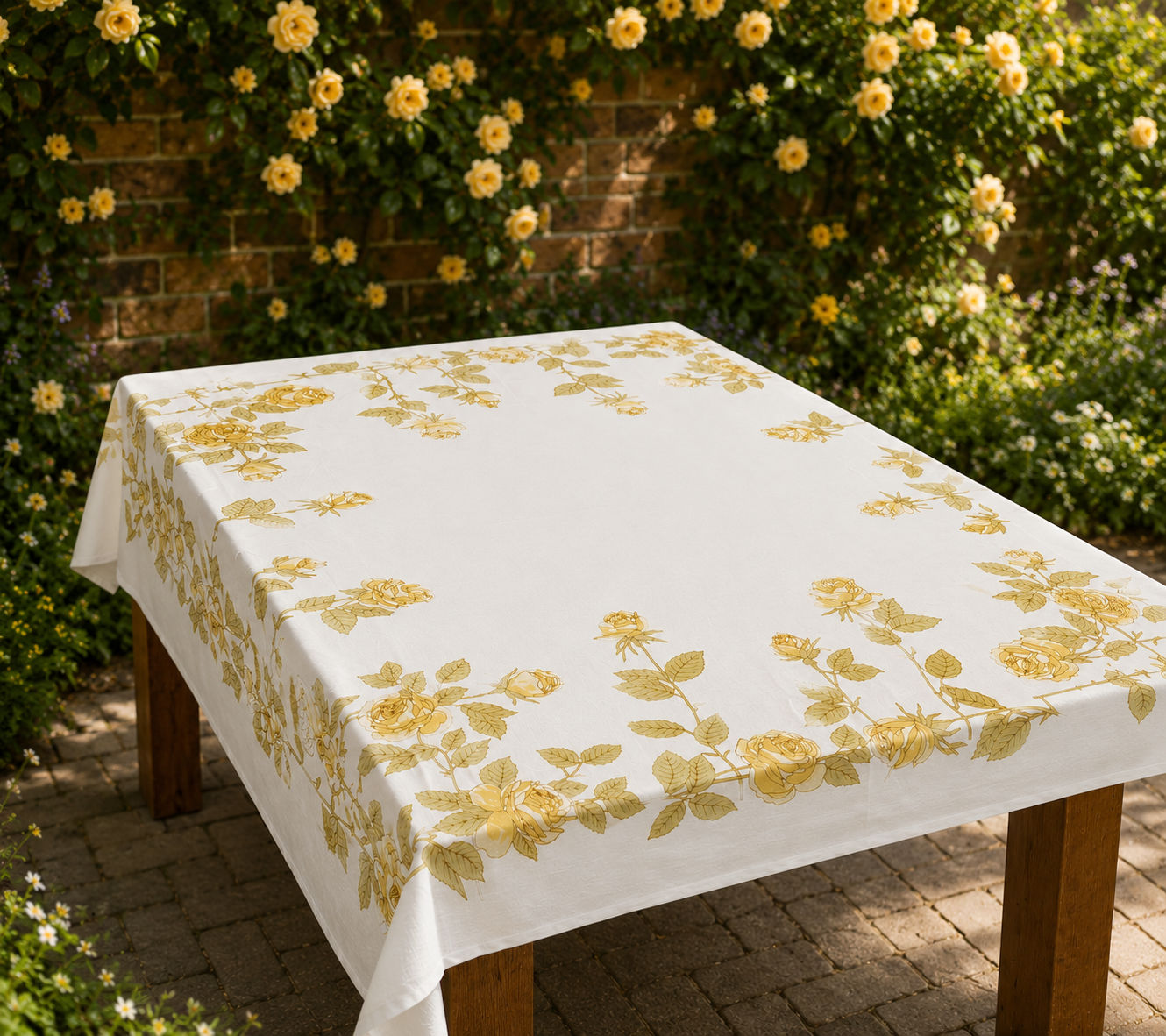 Yellow Roses Table Cloth