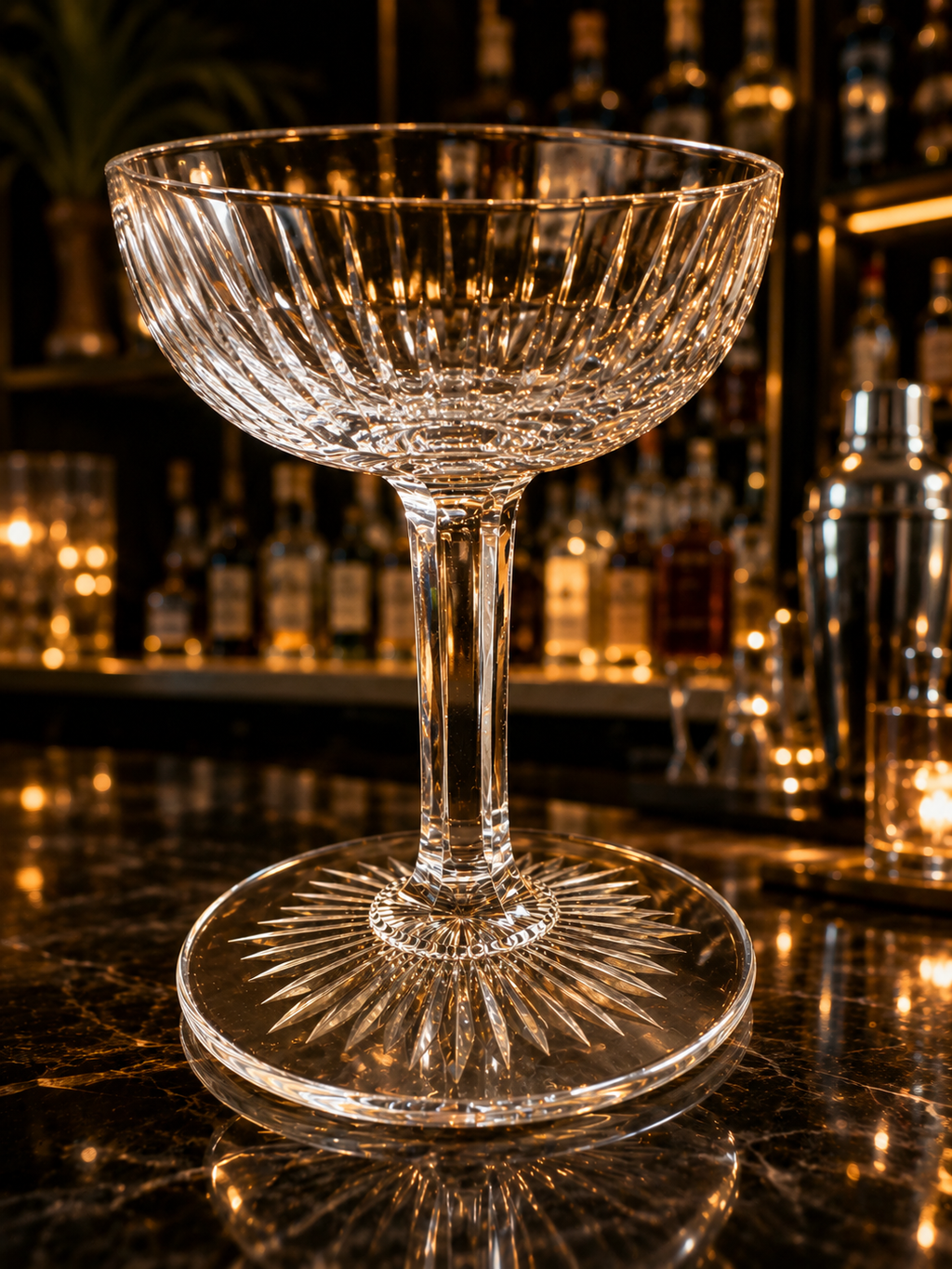 Vintage Crystal Champagne Coupe Glasses – Set of 6