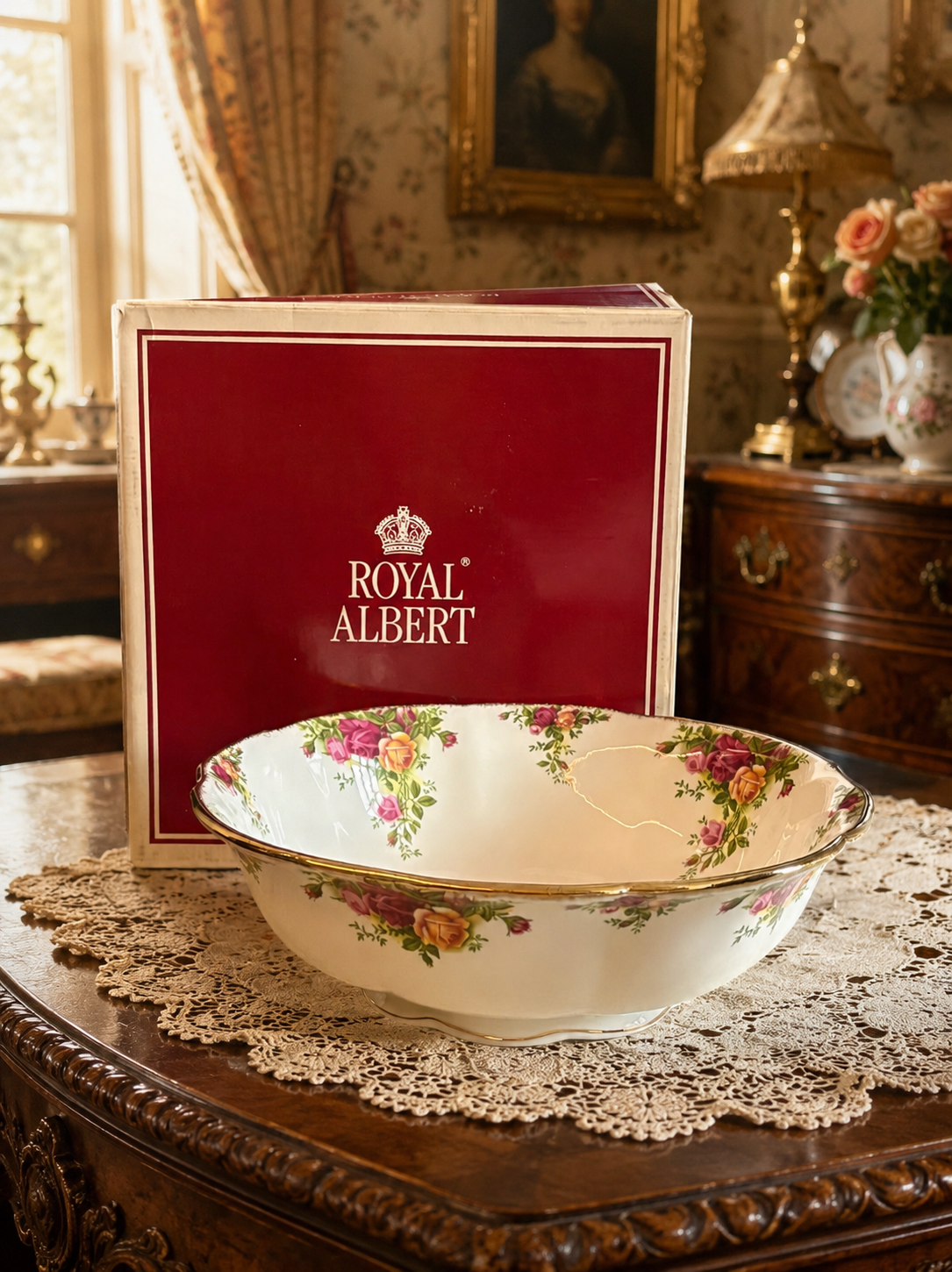 Royal Albert Old Country Roses Large Fluted Bowl