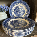 Royal Worcester . Set 8 Salad Plates. Blue & White Ceramics.  image 0