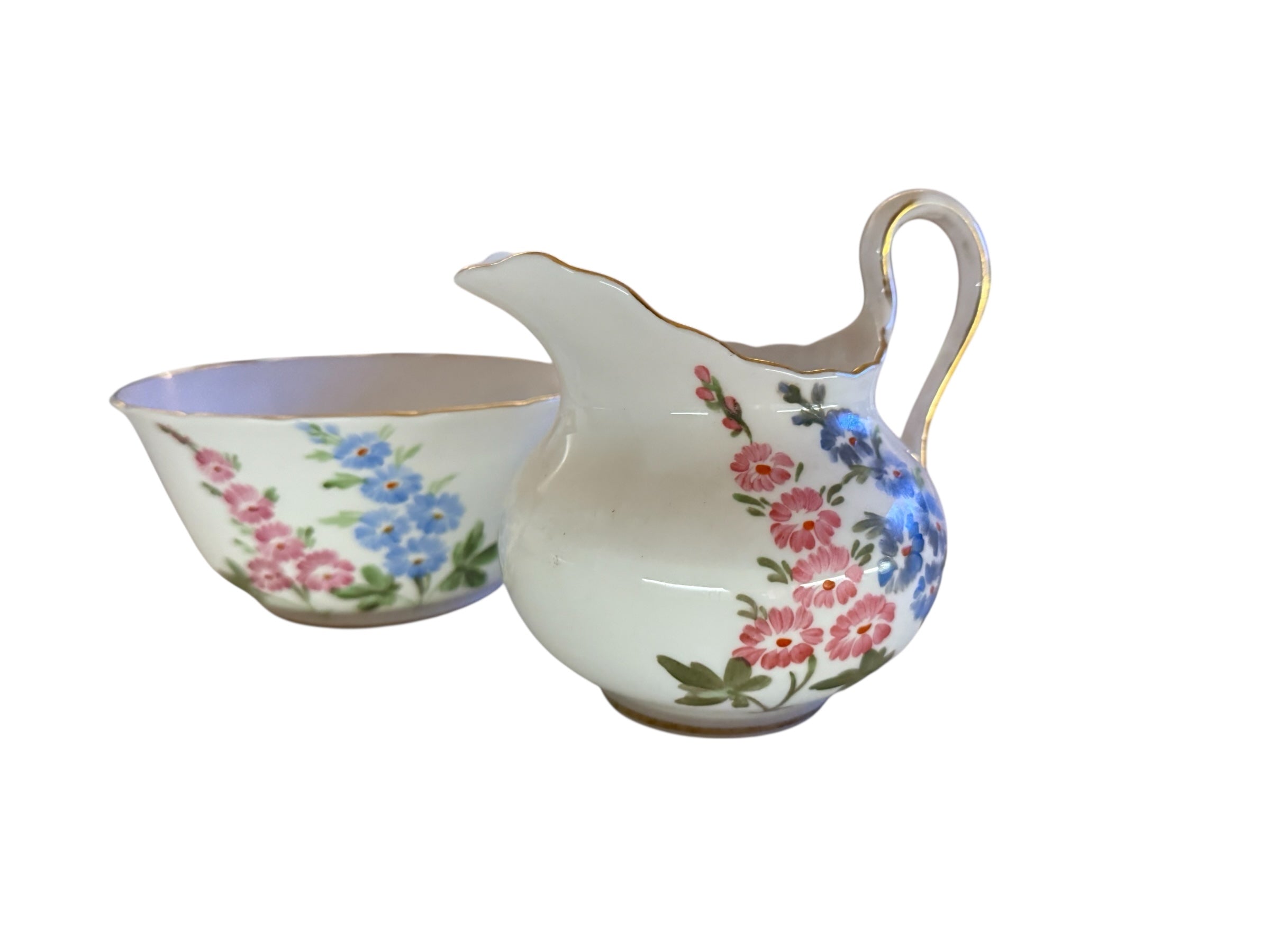 Tuscan English China milk & sugar. Handpainted.  image 2